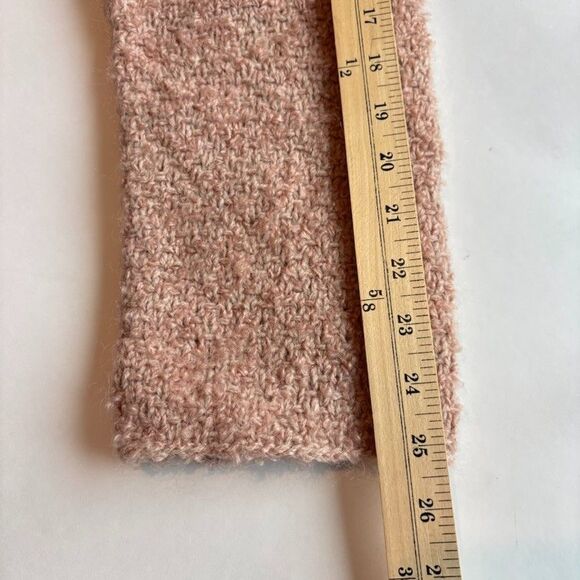 Duster Sweater M Wool Womens Nautral Pink Knit Open Front Cottagecore Hand knit - Picture 14 of 16